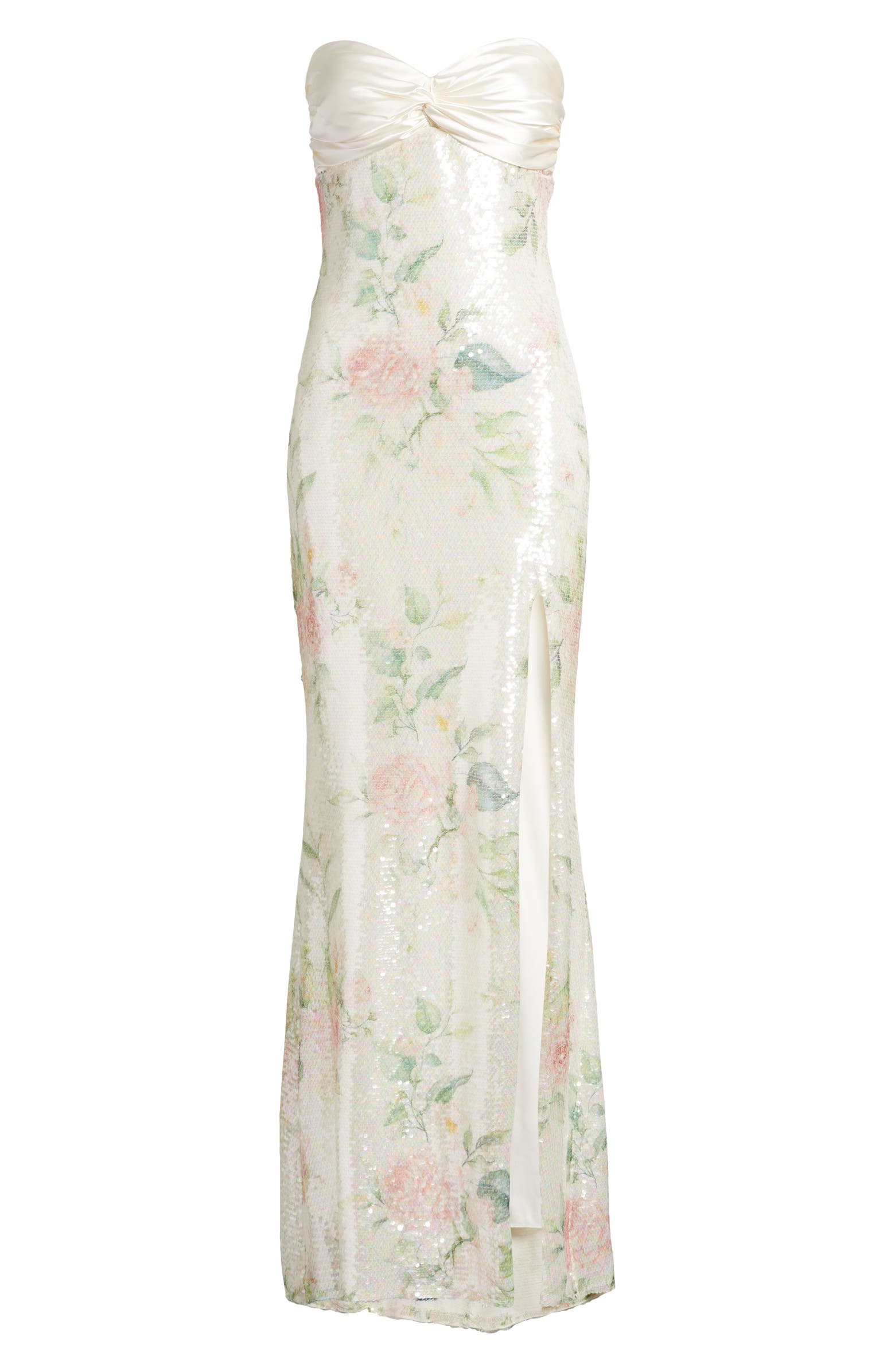 Trägerloses Paillettenkleid