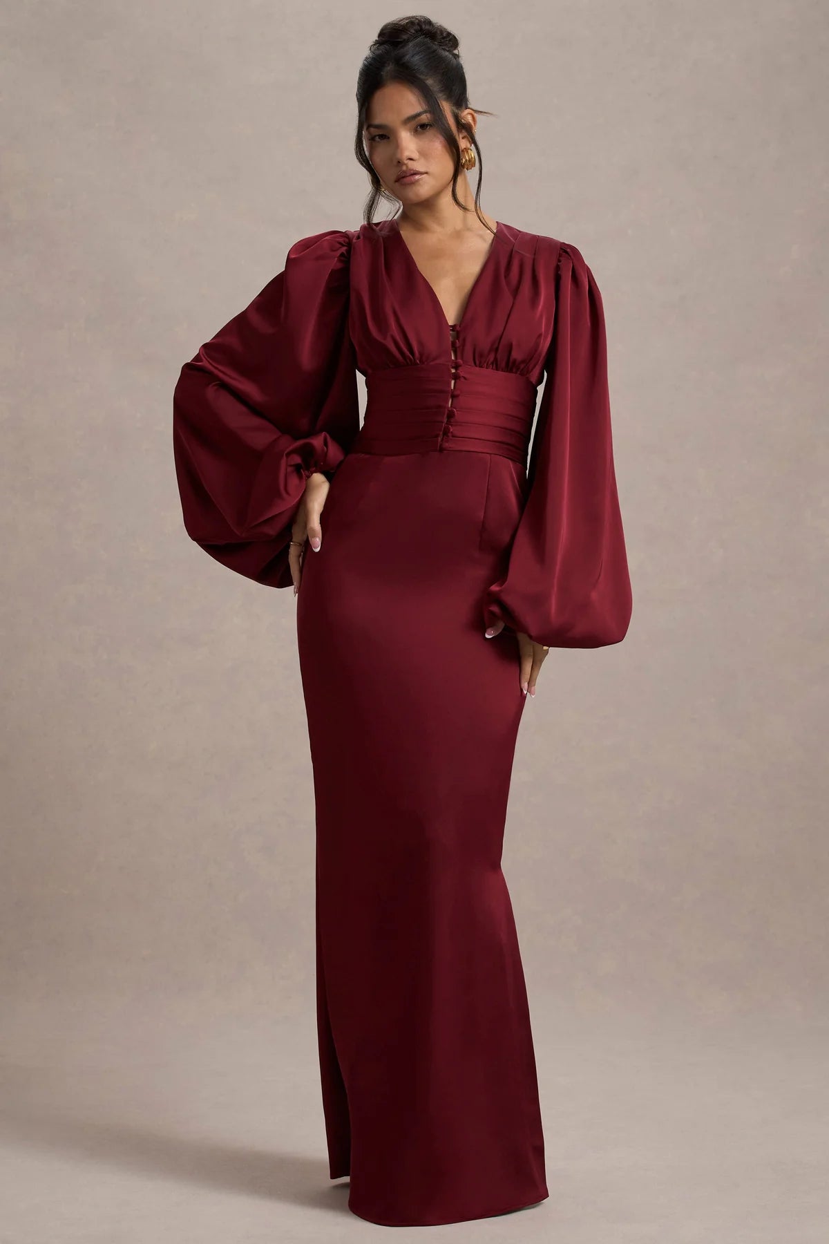 Maxi-Satin-Kleid