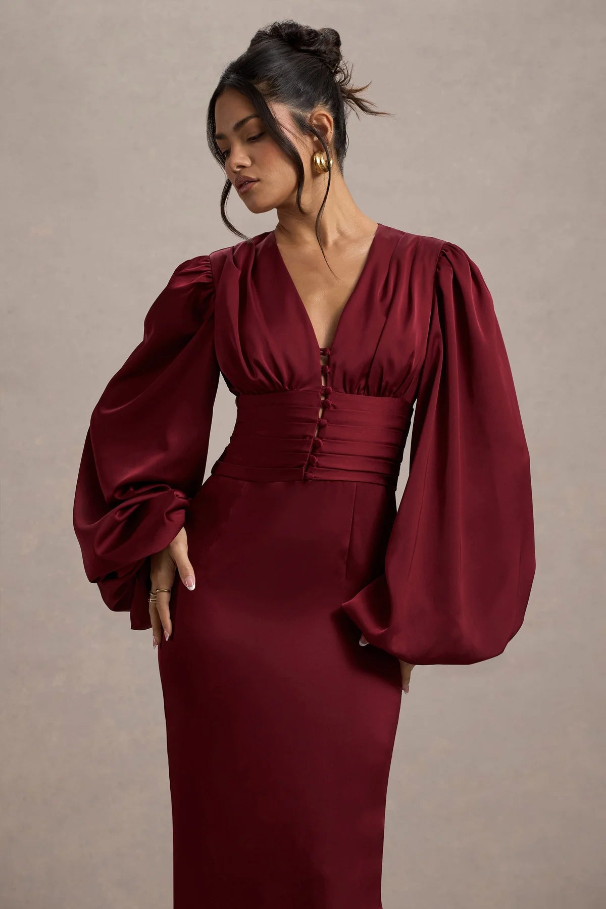 Maxi-Satin-Kleid
