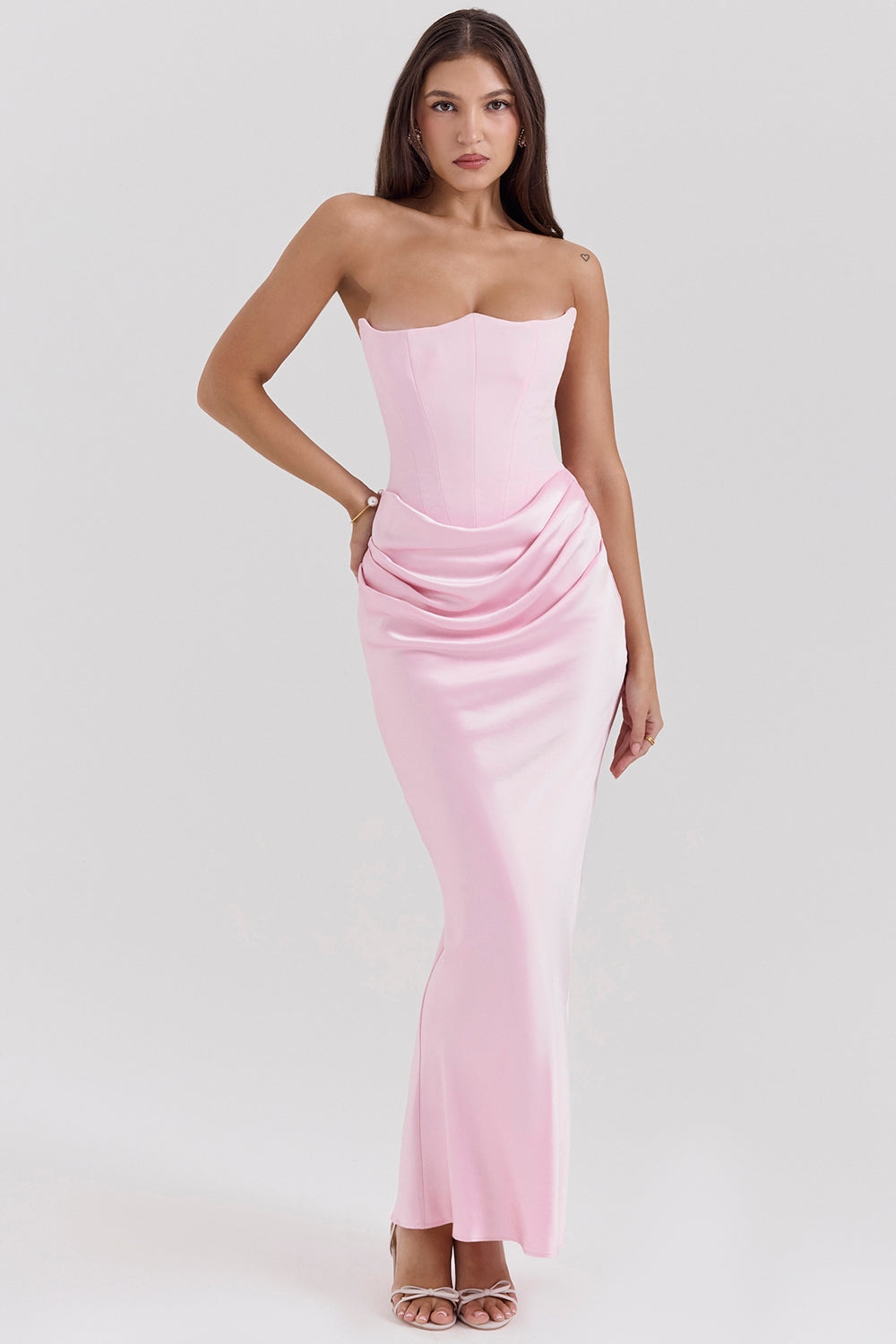 Strapless corset maxi dress